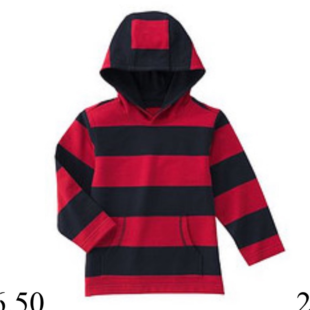 NWT Gymboree Shark Reef Red Navy Striped Hoodie Size 3